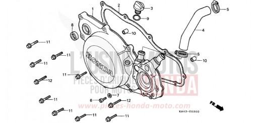 RIGHT CRANKCASE COVER (1) CR250RF de 1985